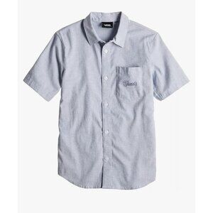 VANS Button Down Shirt Men's Small Gray Short Sleeve Casual Shirt